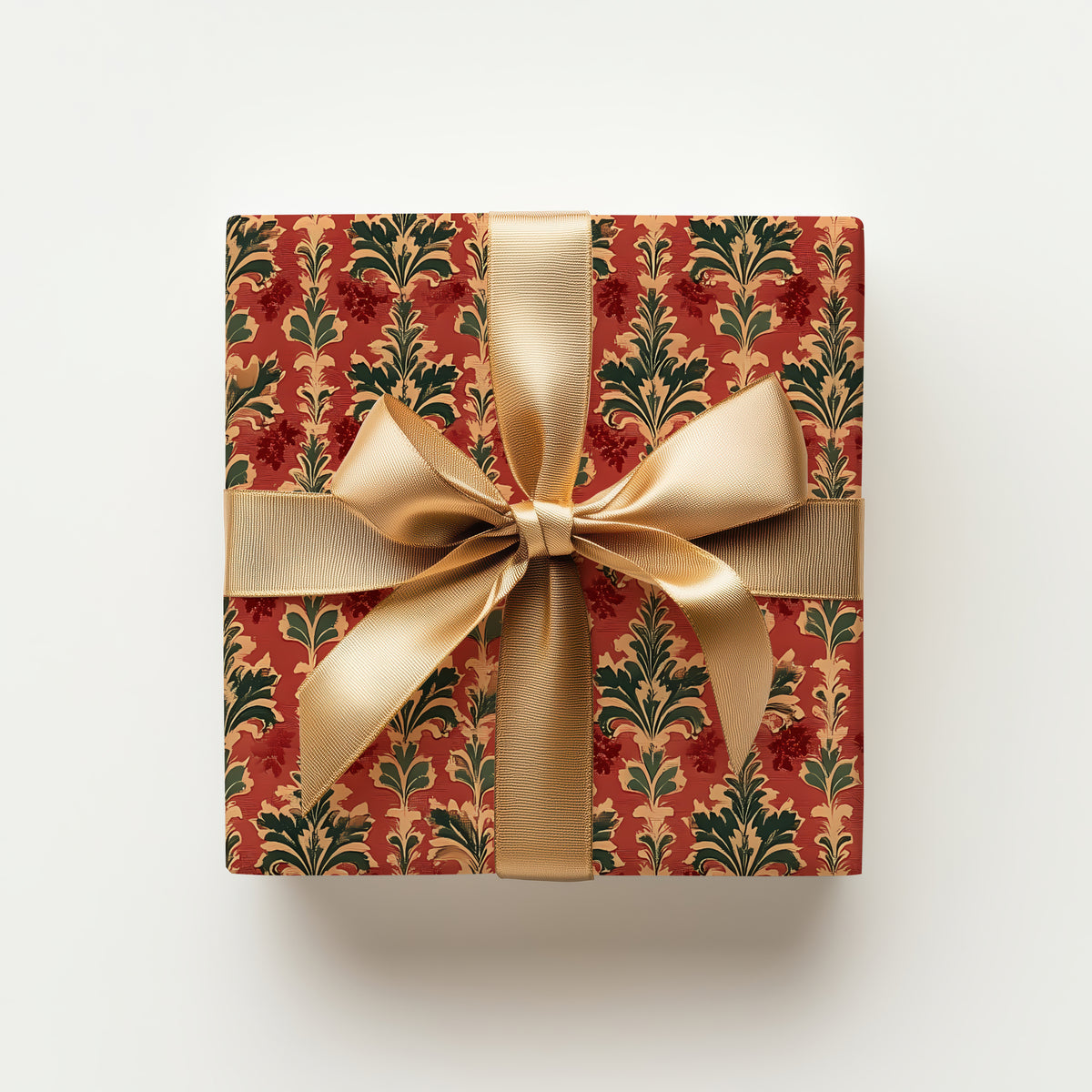 Vintage Red Baroque Fleur de Lis Style Gift Wrapping Paper
