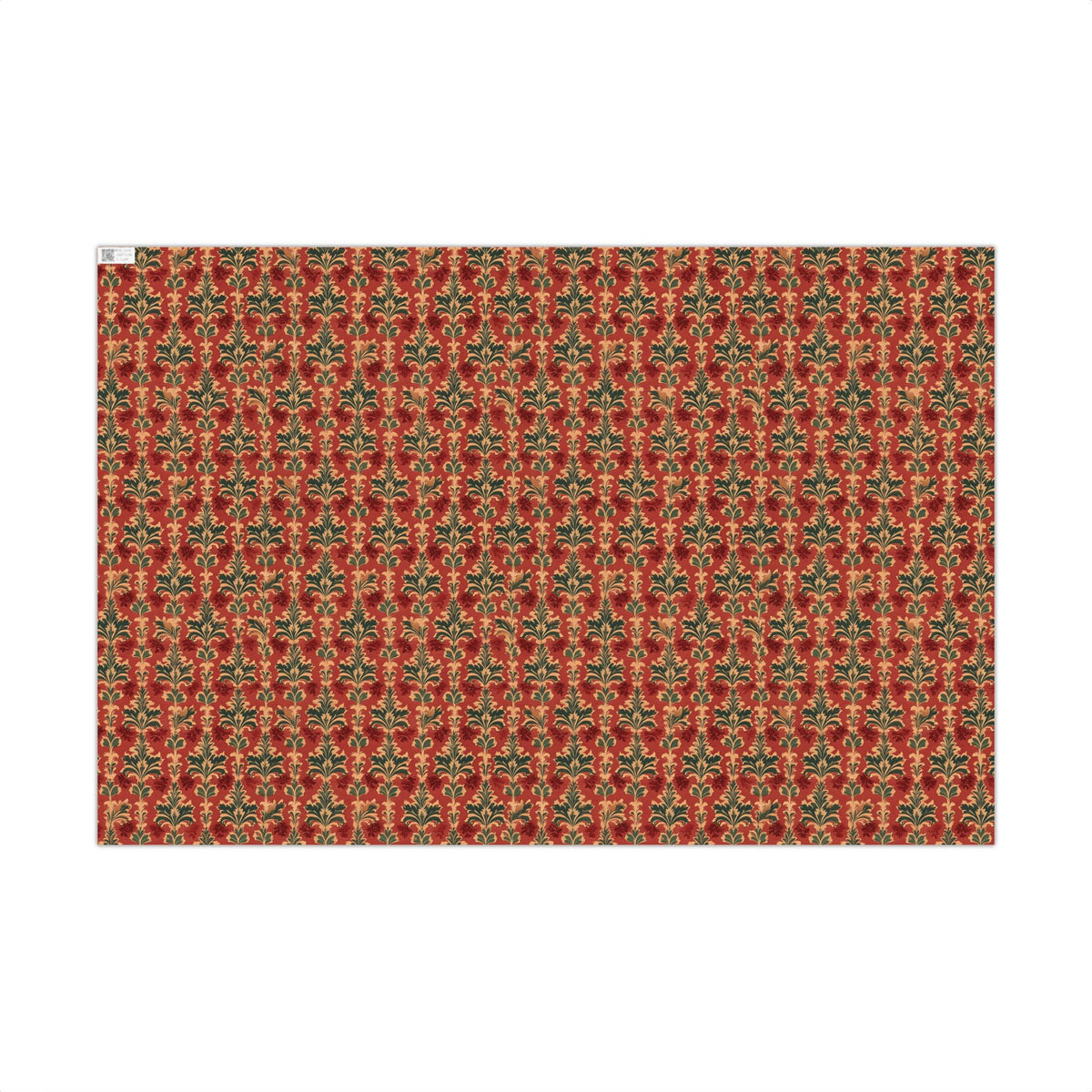 Vintage Red Baroque Fleur de Lis Style Gift Wrapping Paper