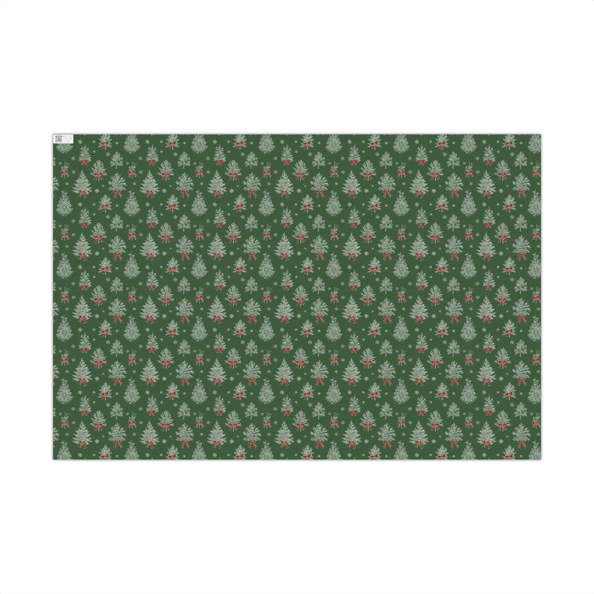 Christmas Trees with Red Ribbons Gift Wrapping Paper