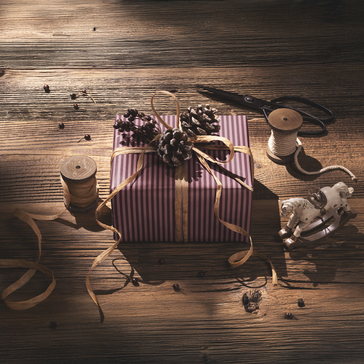 Mauve & Plum Candy Striped Gift Wrapping Paper