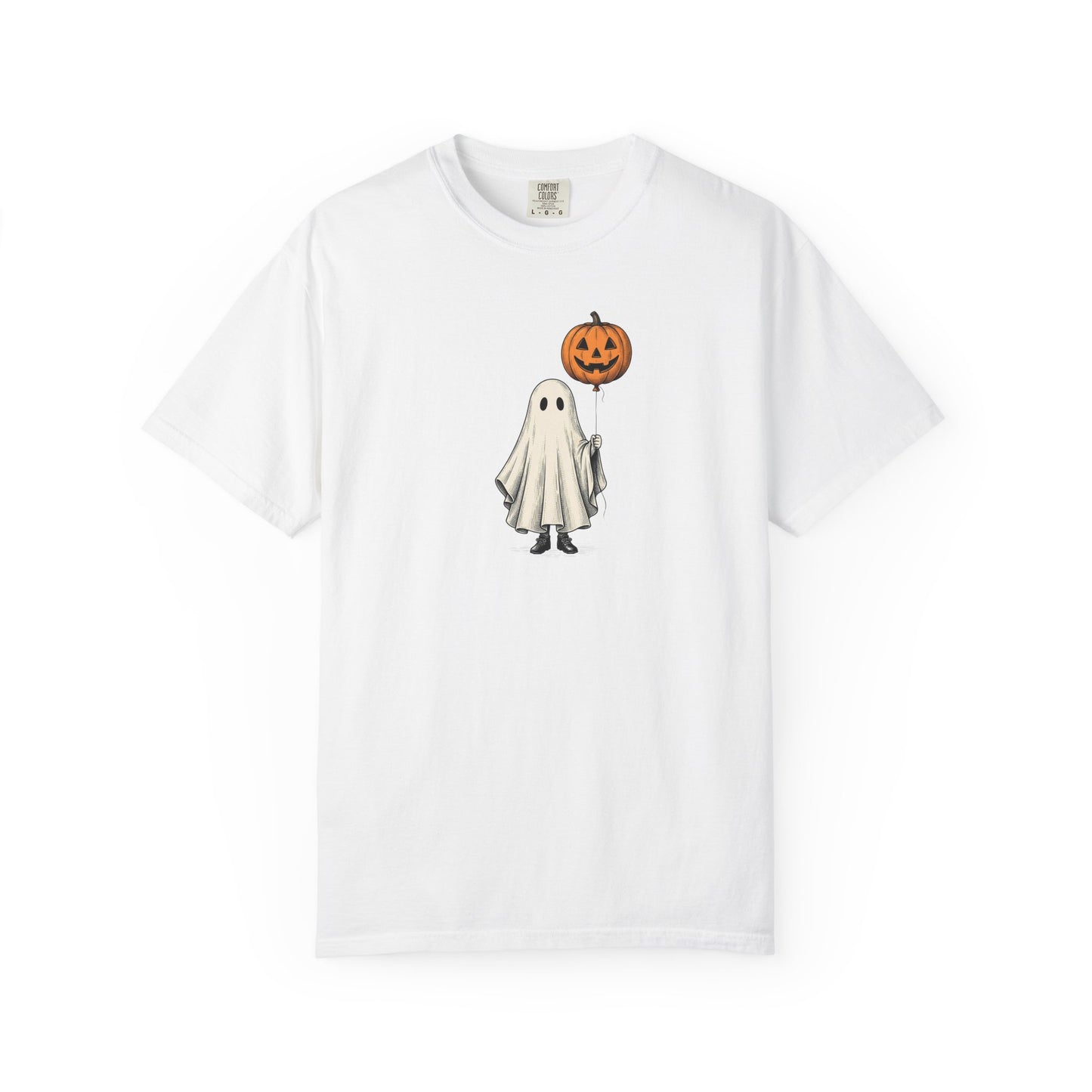 Simple Boho Ghost Holding a Pumpkin Balloon T-shirt