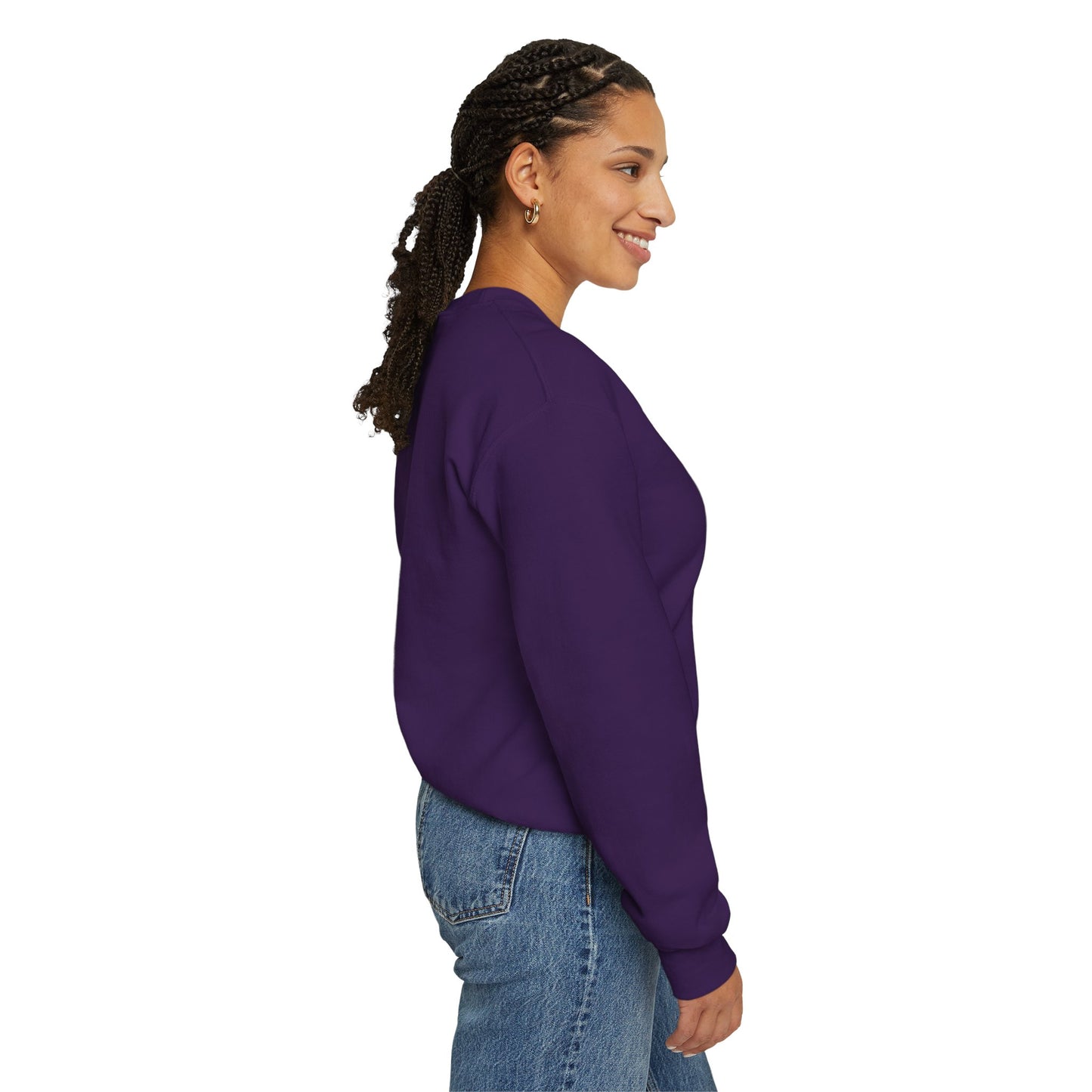 Witchy Vibes Faux Patchwork Embroidery Crewneck Sweatshirt