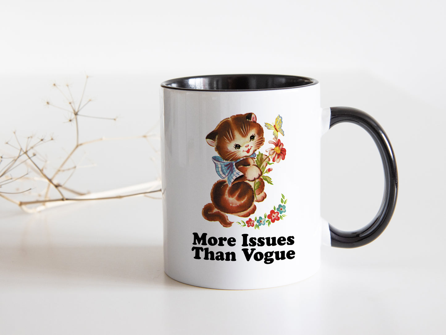 More Issues Than Vogue Vintage Storybook Cat Character Coffee Mug